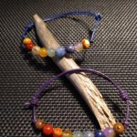 bracelet 7 chakras CUIR Bracelets 7 chakras ajustables, perles de 6mm montées sur cuir