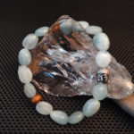 bracelet aigue marine ELbaroque Bracelet d'aigue-marine, perles baroques montées sur fil élastique