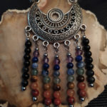 collier 7 chakras Collier 7 chakras et obsidienne noire